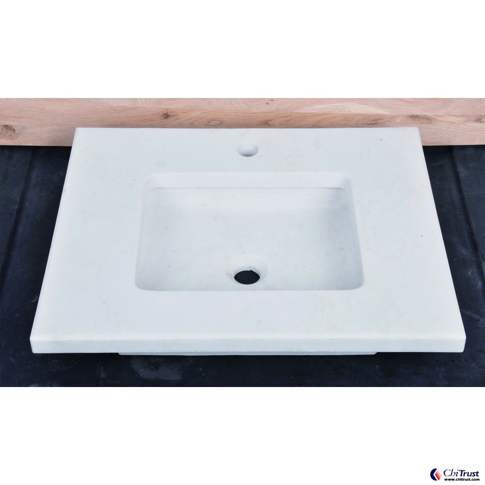 White marble stone basin CT-041
